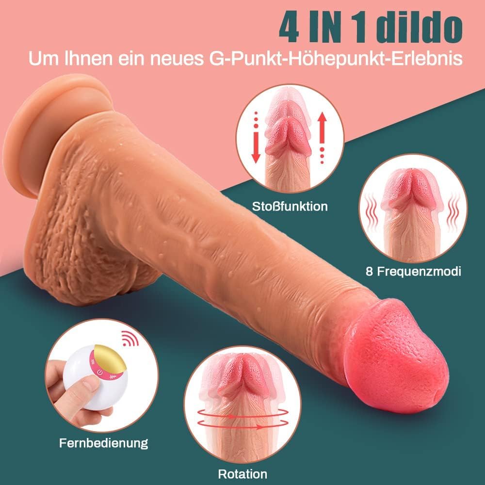 Consoladores para Mujer con Vibración con Control Remoto y 8 Vibraciones Consolador Vibrador Realístico para Pareja, 22cm XXL Dildo Anale Vibradorador Mujer Juguetes Eróticos con Ventosa