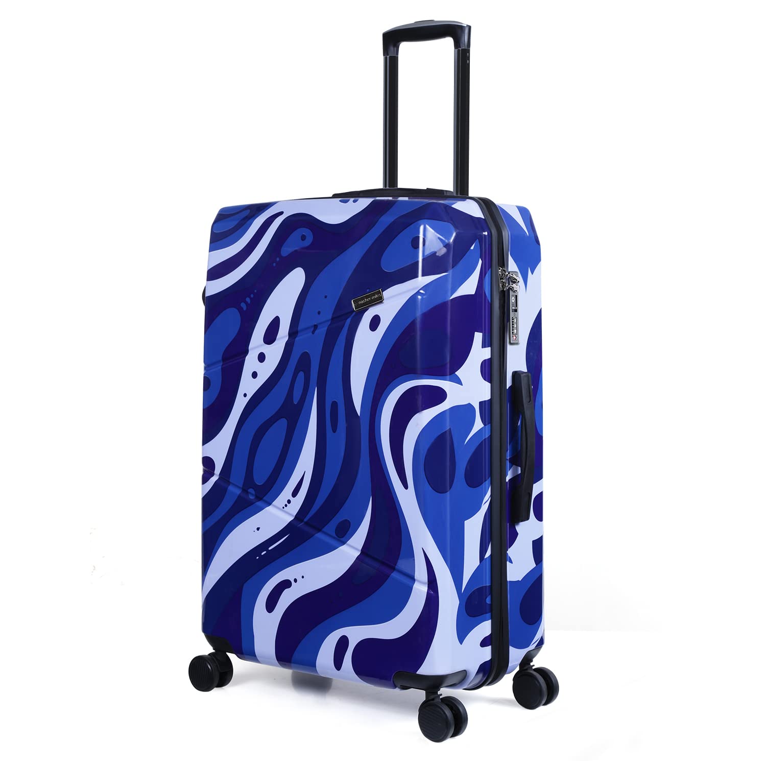 Manali Hard-Sided Polycarbonate Printed Luggage Bag Check-in Blue Multicolor 28 inch |75cm Trolley Bag