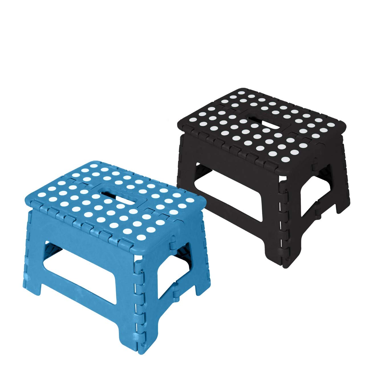 Home Connections Blue,Black Folding Stool Step Stool 23Cm Collapsible Stepping Stool Kitchen Bathroom Garden Foldable Stool For Kids & Adults