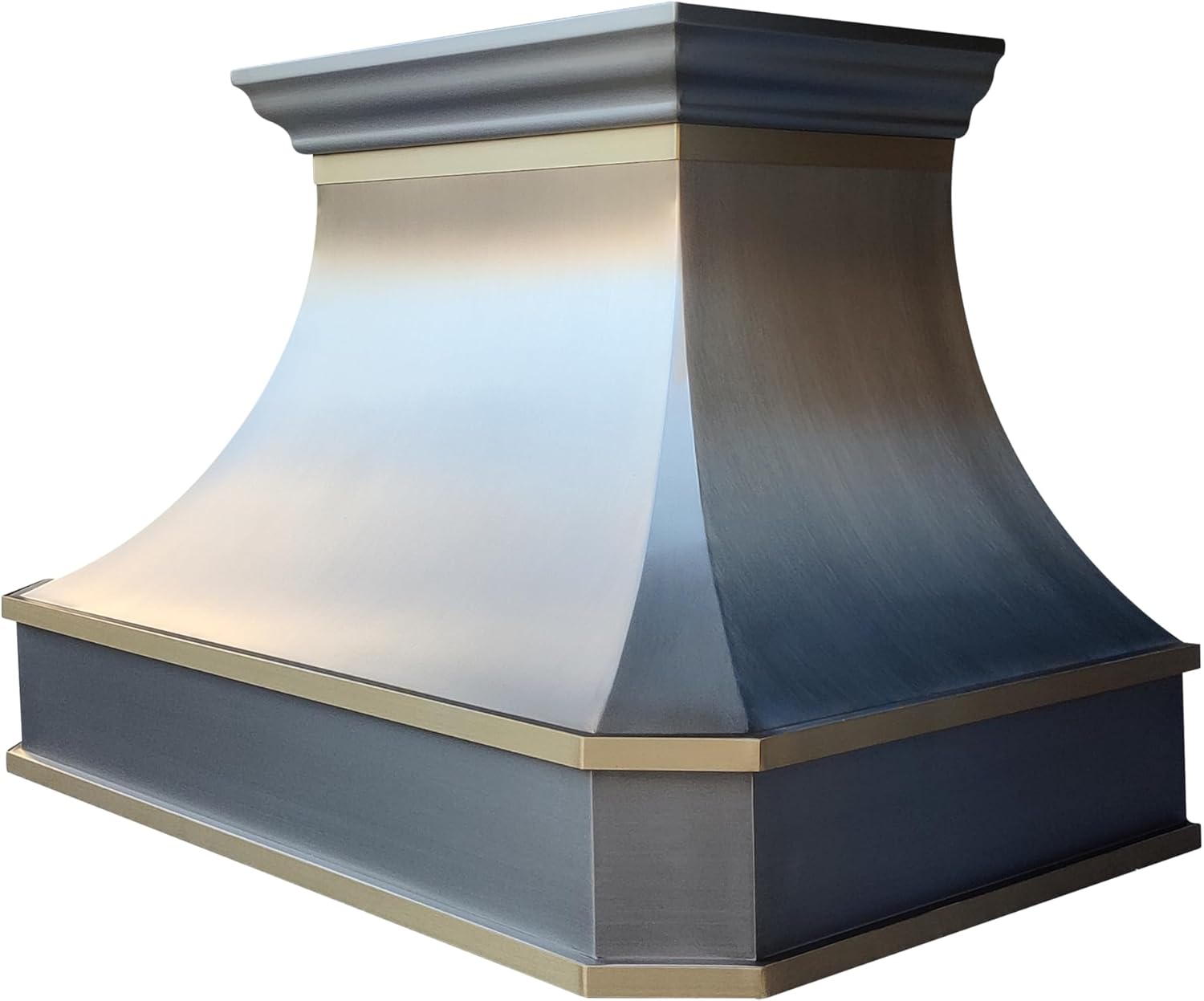 Stainless Steel Range Hood Wall Mount 48'' W,48'' H, CT Copper Tailor Custom Handmade Metal Kitchen Vent Hood, With 4-Speed Exhaust Fan & LED Light,SH3-BS