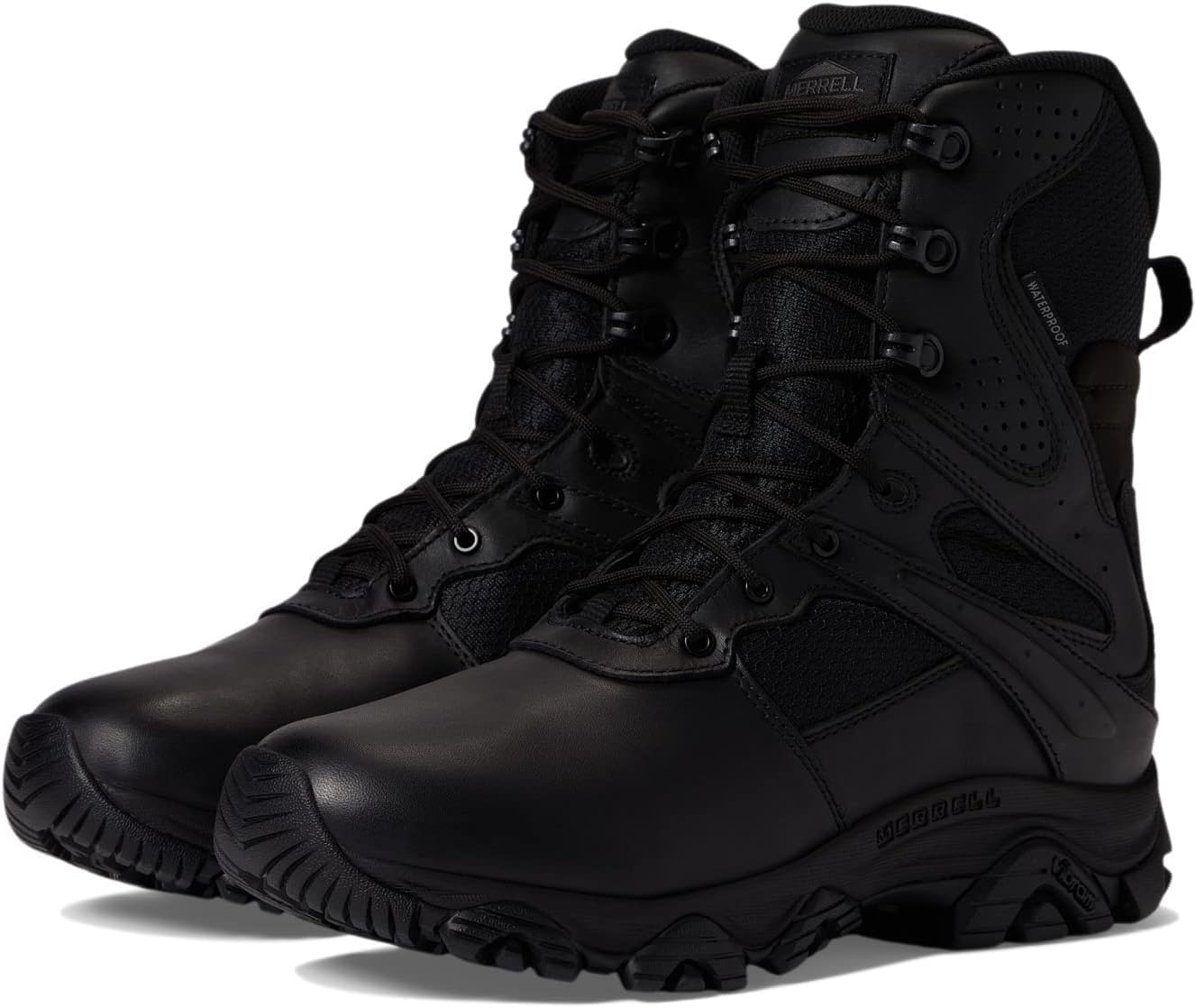 MerrellMen's Moab 3 8" Tactical Response Zip Waterproof Boots, Full Grain Leather & Mesh Upper Combat Work & Outdoor Shoes