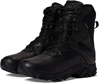 mens Moab 3 8" Tactical Response Zip Waterproof Boots, Full Grain Leather & Mesh Upper Combat