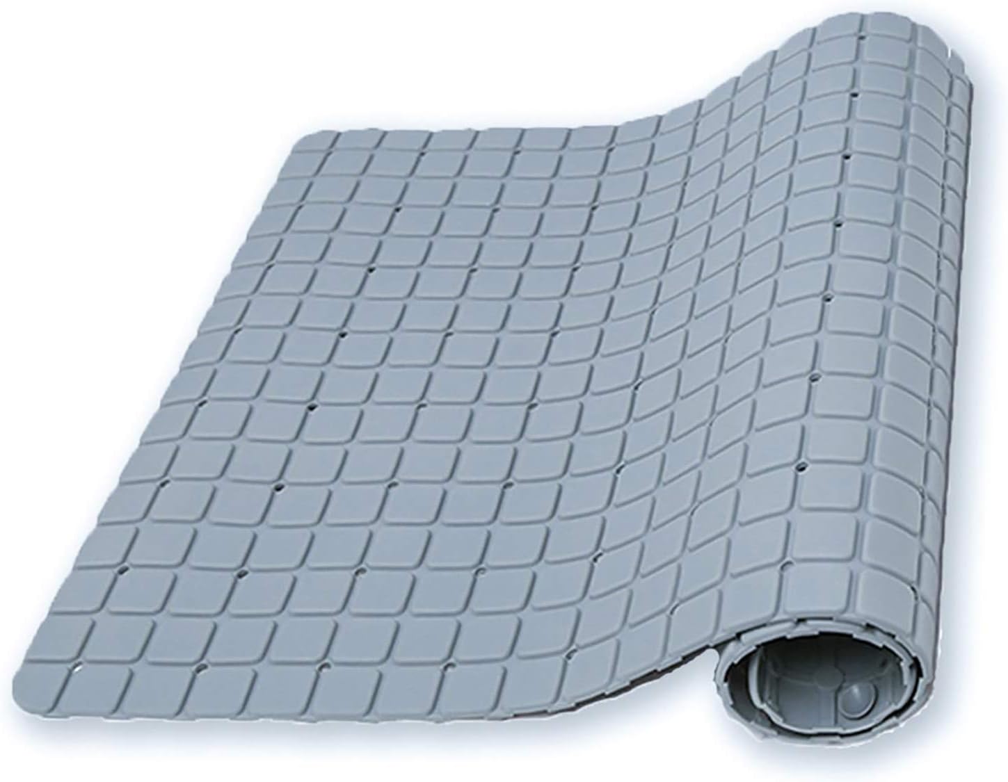 Non Slip Minimalist Shower Mat Bath Mat - Colour Grey - Matte Finish Surface & Suction Grips Back - 70 x 40 cm (27.6 x 15.7-inch)