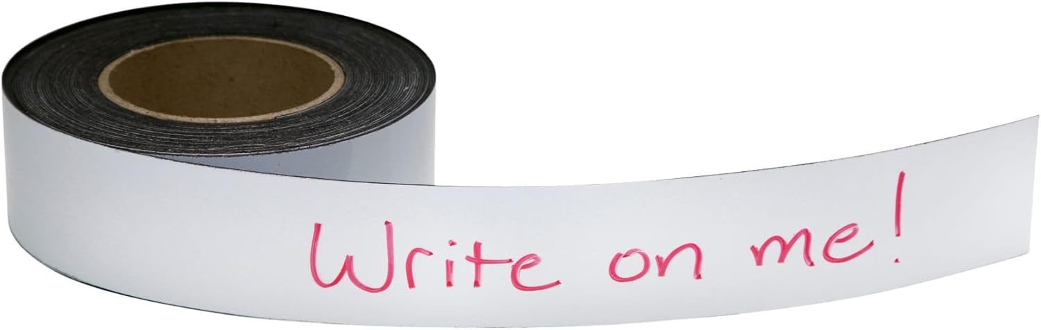 Zeüs Write On / Wipe Off Magnetic Label Tape 50' x 2" WHITE (66152)