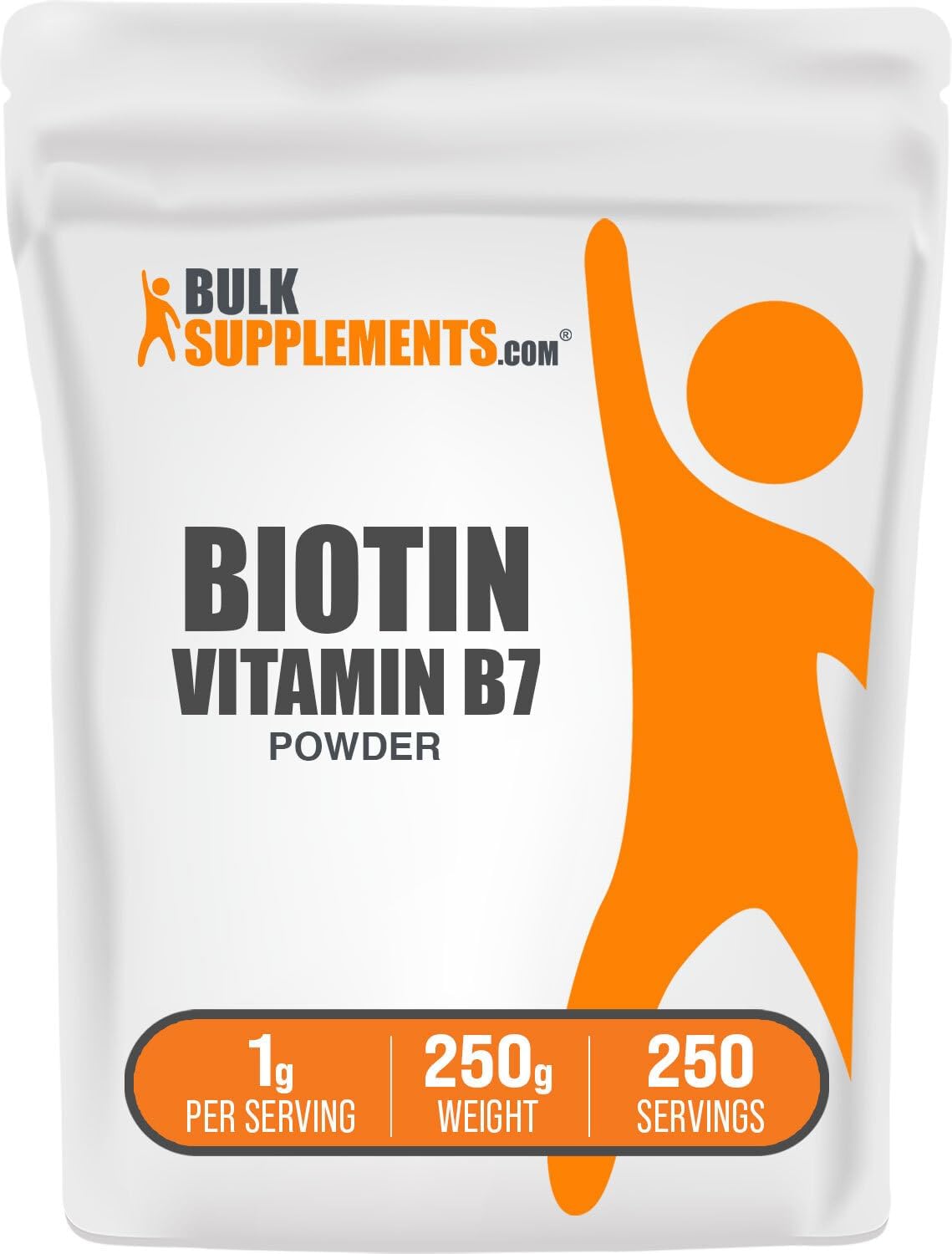 BulkSupplementsCOM Biotin 10000mcg Powder - 1000mg per Serving (10mg Biotin), 250g