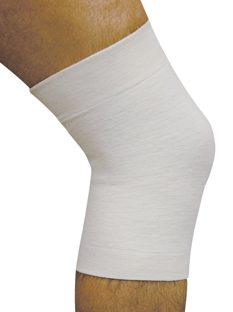 MANIFATTURA BERNINA Elan 2008 (Taglia 3 Bianco) - Set 2 (1 Paio) - Ginocchiere Termiche tubolari in Lana Merino e Angora, Fasce in Lana e Angora per Ginocchia 100% Made in Italy