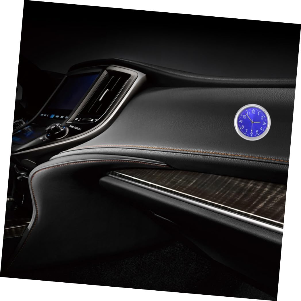 Hemobllo Car Dashboard Clock with Luminous Pointer Compact Clock for Interior Decoration Easy Adhesive Installation Blue Dial for Night Visibility Suitable for Vehicles and Office Use