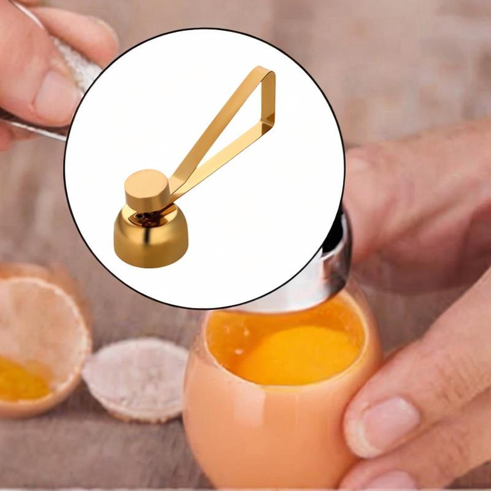 Bothyi Stainless Steel Egg Scissors Egg Cracker Portable Rustproof Creative Egg Breaker Egg Top Cutting Tool for Removing Egg Shells, Gold