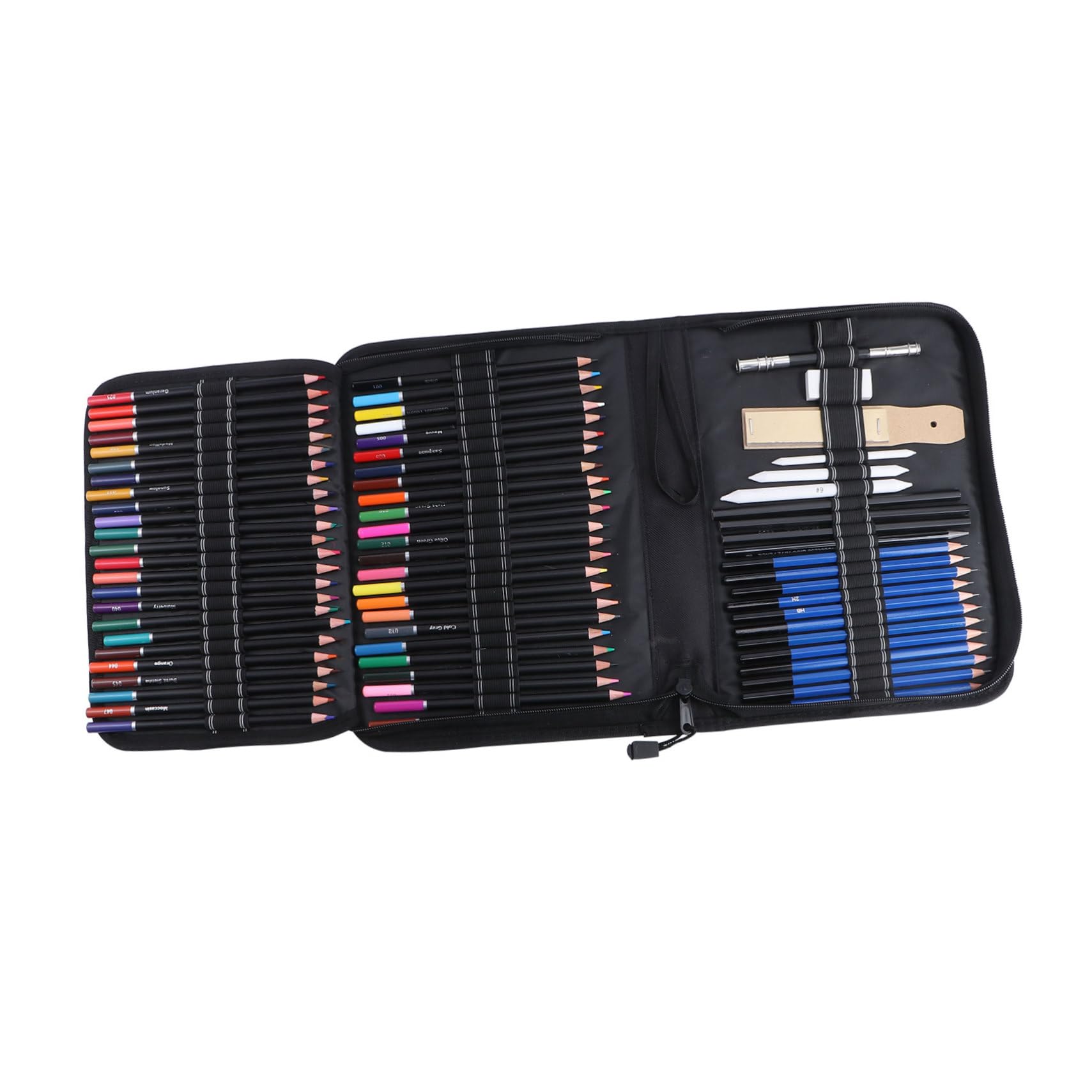 STOBOK 95pièces Coffret de Crayons Couleur pour Dessin Crayons Fusain et Rallonge Inclus Ensemble Pratique pour Croquis et Arts Plastiques