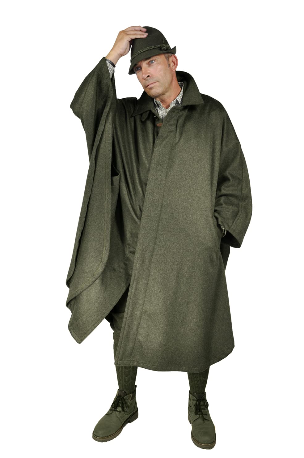 La Chasse® Oefele Jagd & Outdoor - Sombrero de caza (100% lana, fabricado en Alemania), color verde y marrón