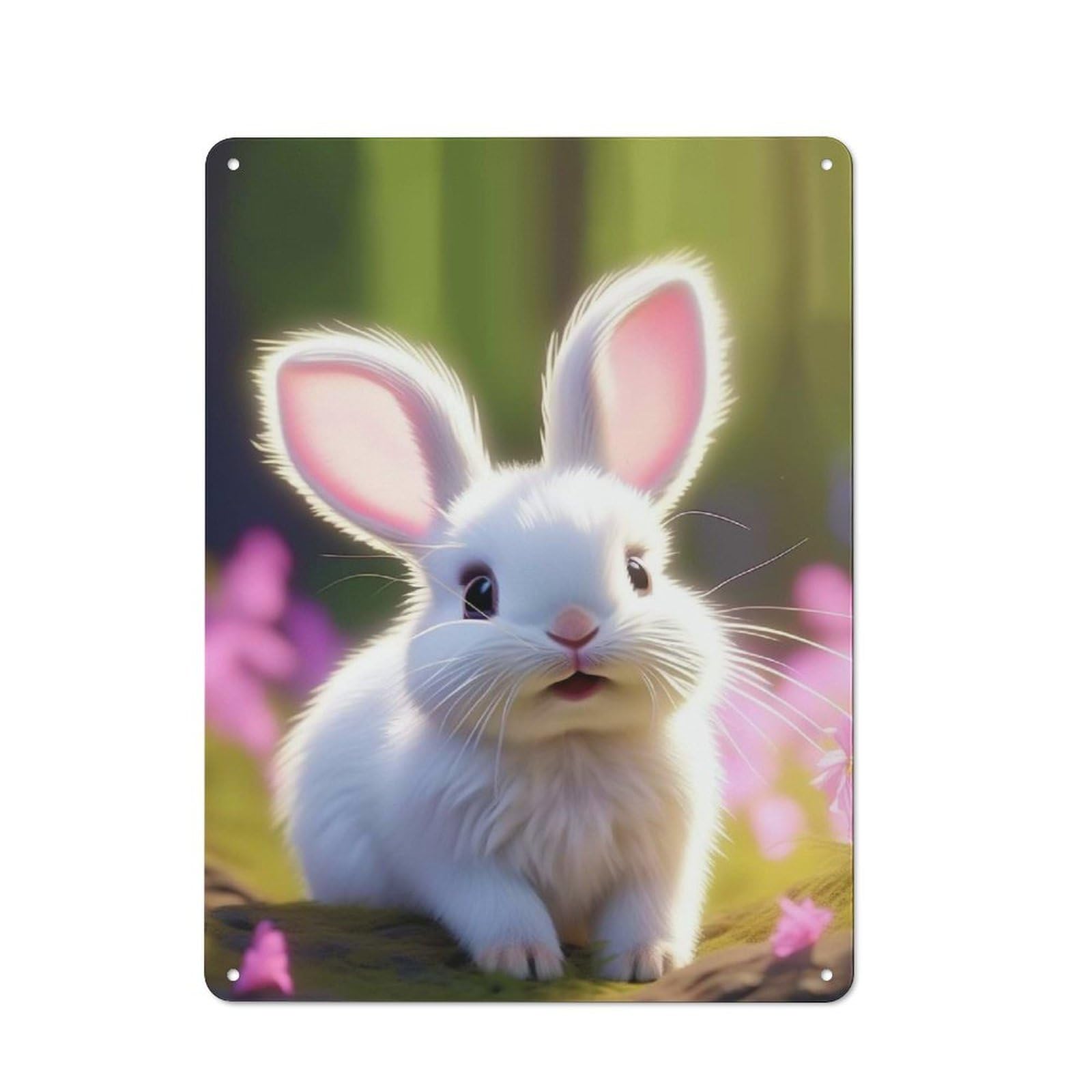 Tin Wall Plaque 40x30cm with Bunny for Man Cave Or Games Room, A Housewarming Gift for Leisure-room Decor Enthusiasts