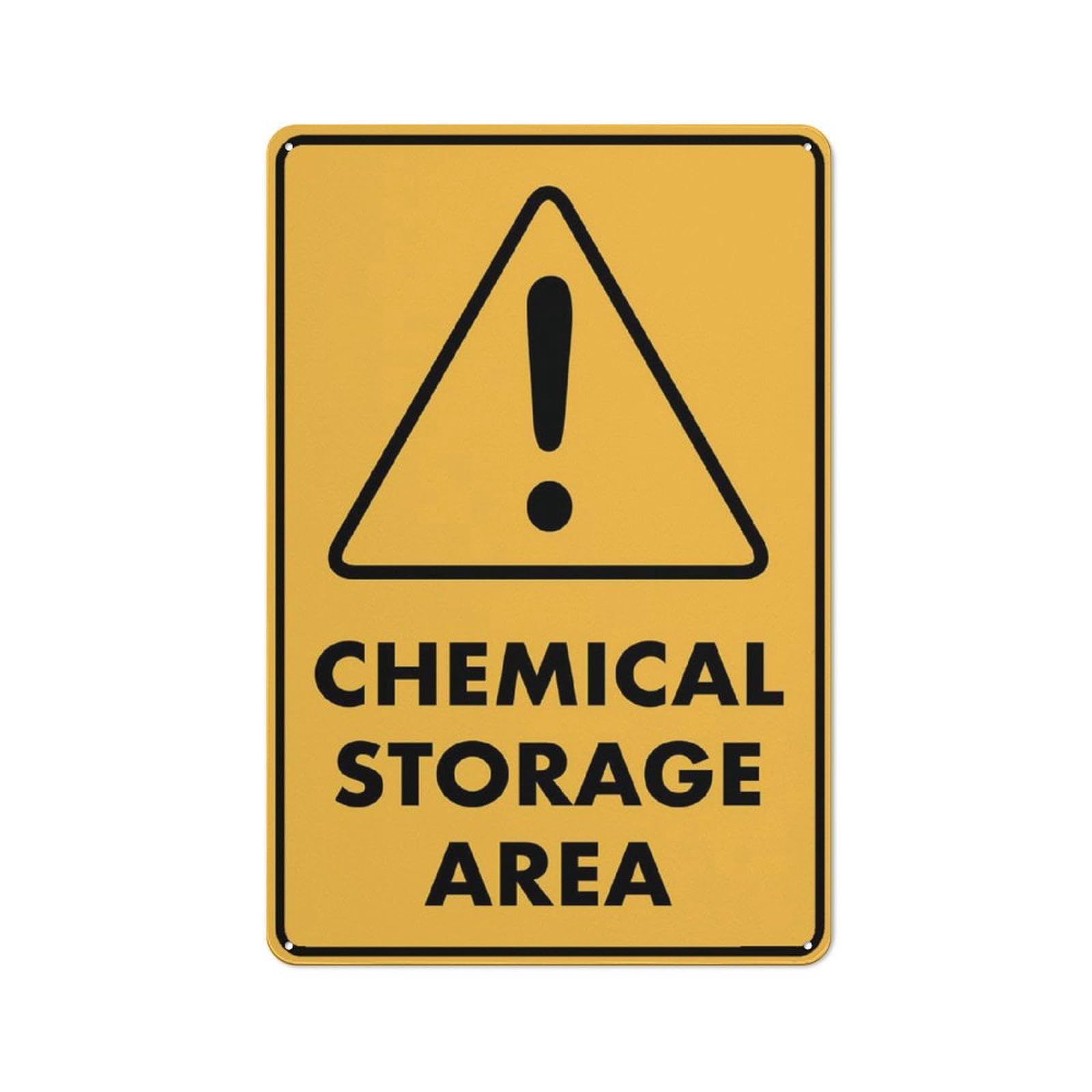 Caution Chemical Storage Area Yard Sign for House 12"x8" - Premium Aluminum, Sun-Proof, Rust-Free