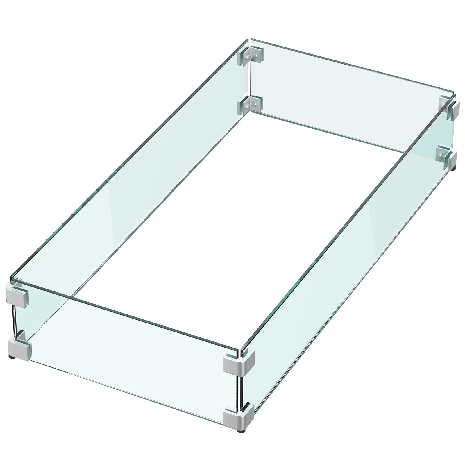 Uniflasy Fire Pit Wind Guard Rectangular