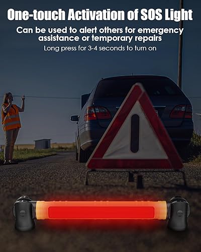 Miniatura 8 de Luz de trabajo, luces de trabajo LED de 3000 lm, luz de trabajo recargable debajo del capó con ganchos y base magnética giratoria, luz mecánica