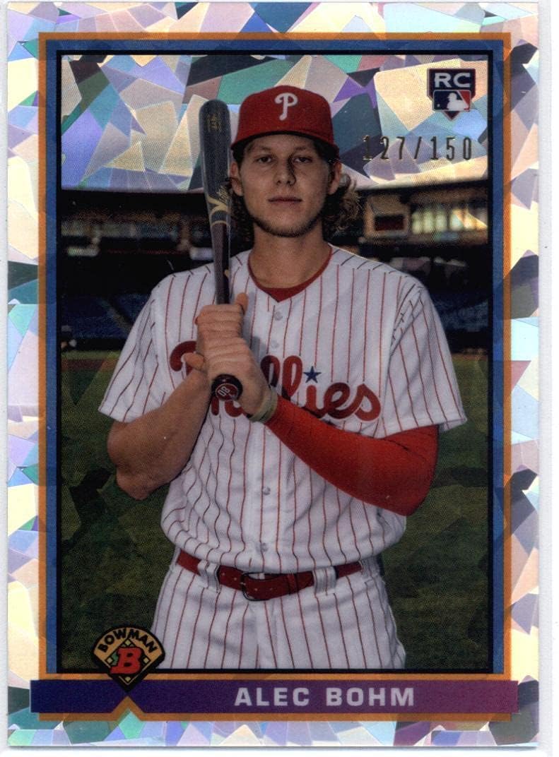 2021 Bowman 1991 Bowman Refractor Aqua #91B-AB Alec Bohm /125 Philadelphia Phillies Baseball NM-MT