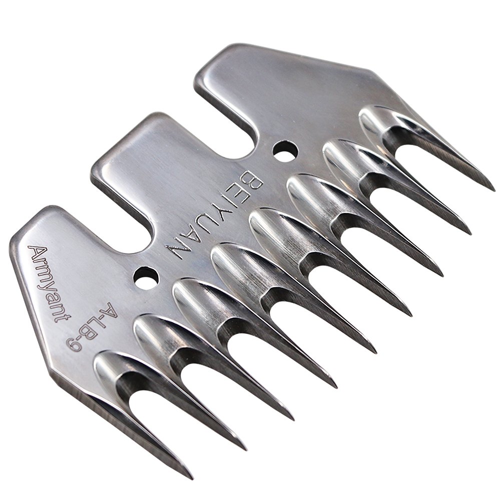 13 Dientes Rectos o Cimitarra Cuchilla Esquiladora Ovejas Peine Cortapelo Eléctrico Lana Acero Inoxidable Cuchilla Tijera Esquiladora Cabras (9 Dientes, Recta)
