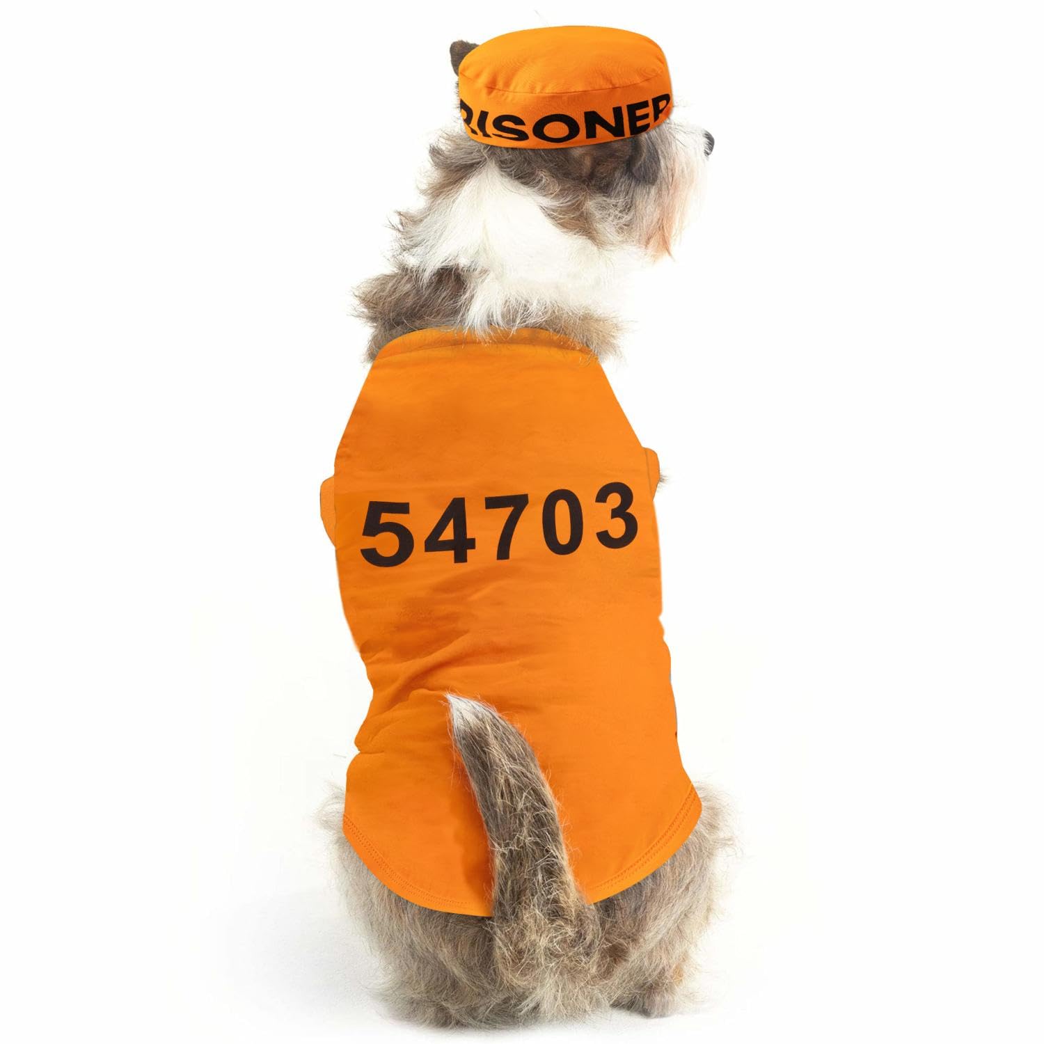 Pet Halloween Costume Dog Prisoner Costumes Role Play Prison Yellow Clothes for Thanksgiving Christmas (Yellow, XXL)