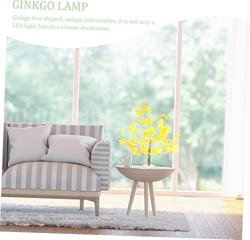 Miniatura 8 de VOSAREA Lámpara de árbol de Ginkgo, 2 unidades, luces de árbol simuladas, bonsái, árbol iluminado, ramas iluminadas, luz ambiental, árbol de hadas,