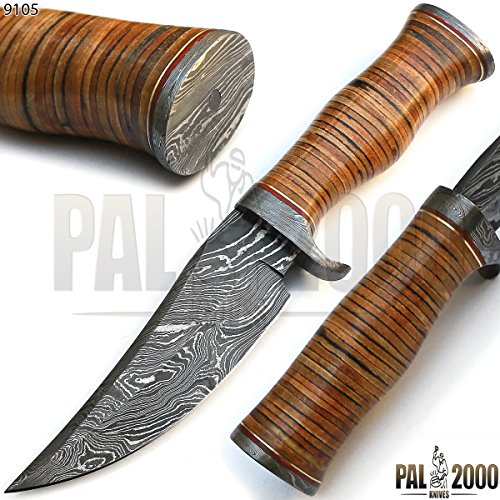 PAL 2000 KNIVES - Cuchillo de Damasco - Mejor cuchillo de acero de Damasco hecho a mano con tapa 9105