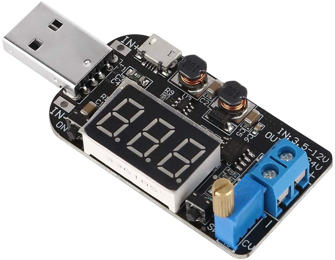 REES52 Laptops, Computer USB Power Supply Module Buck Boost Converter 5V Step Up Step Down Voltage Regulator to 3.3V 9V 12V 18V 24V USB Power Supply Module, Black-picture-26