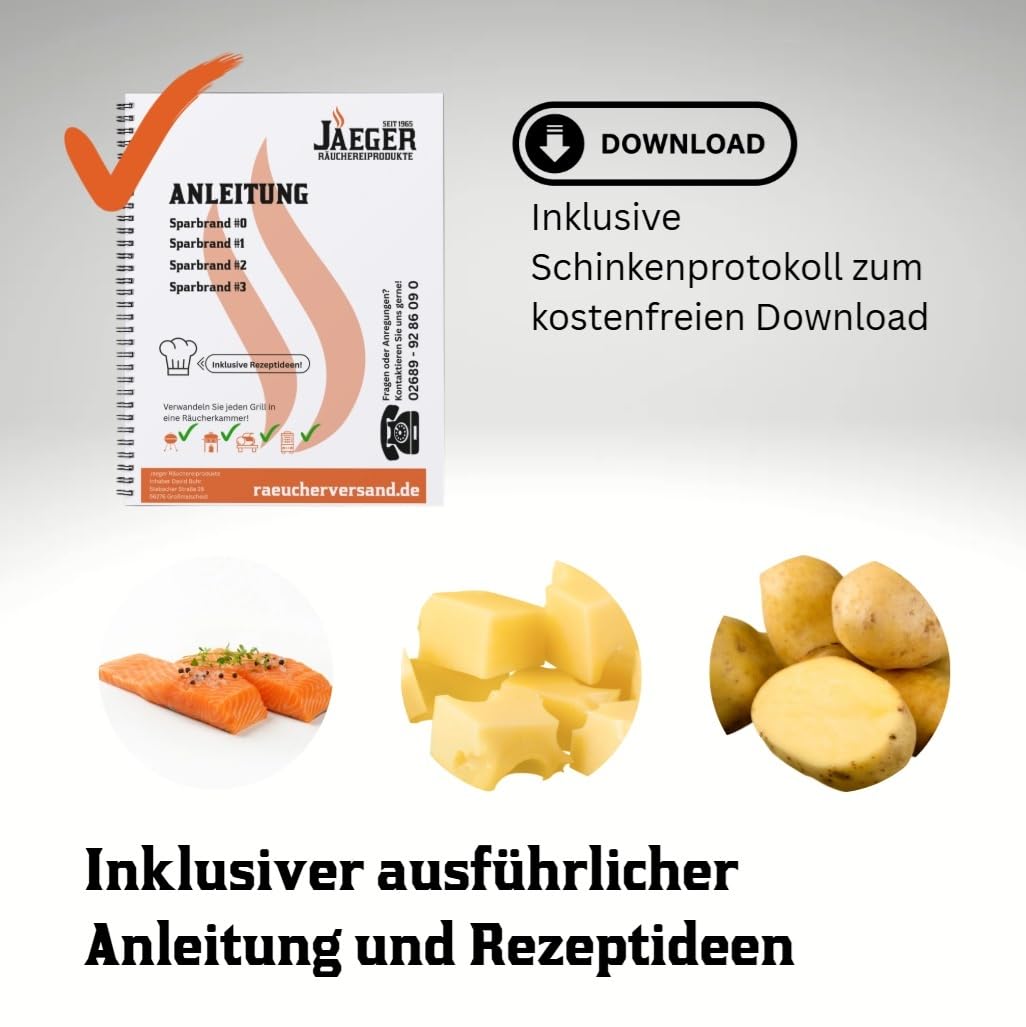 Jaeger Original Spar-Brand Gr. 3 aus Edelstahl, Made in Germany, 20 Stunden Kaltrauch. Cold Smoke Generator, Food Smoker, Kaltrauch, Räucherschnecke