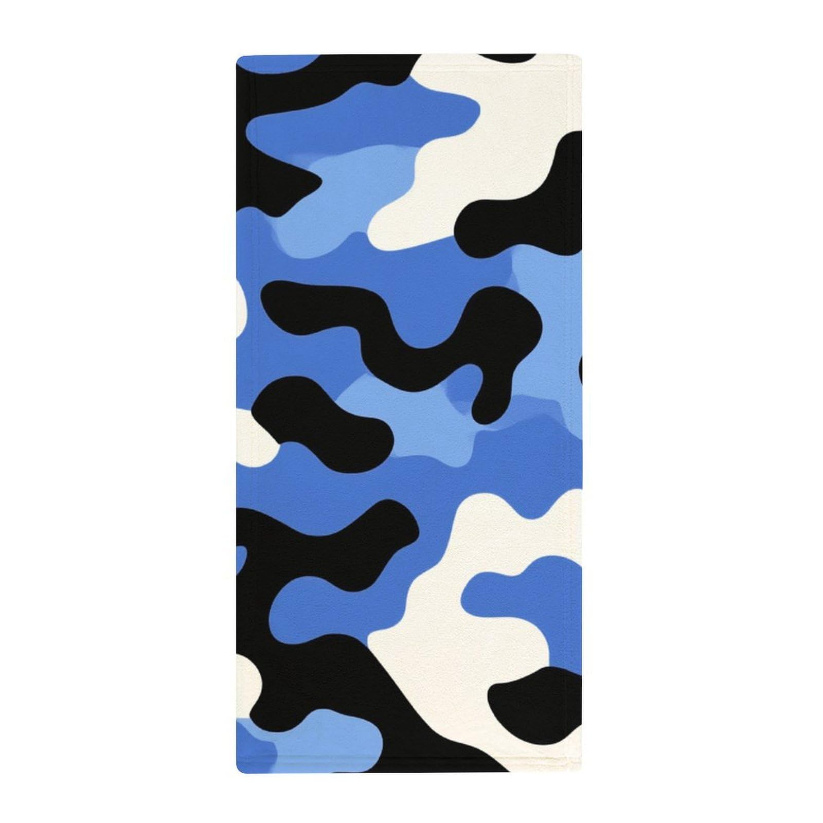 Anceky Compact Travel Bath Towels, Blue Army Camo Quick-Dry Absorbent Towels for Gym, Camp & Fitness Enthusiasts