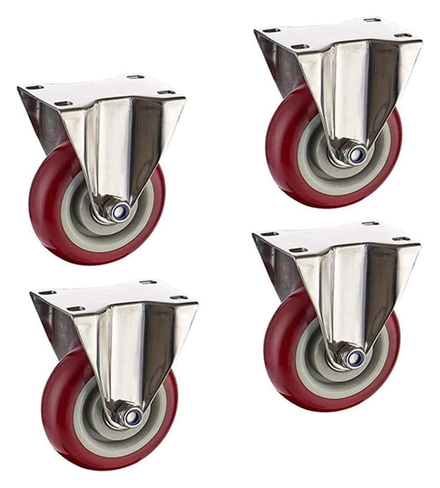 GYRAZXS 4 Heavy Duty 300kg Casters with Brake Polyurethane Wheels for Workbench Sofa and Shoe Baskets 4x Transport Wheels for Easy Mobility