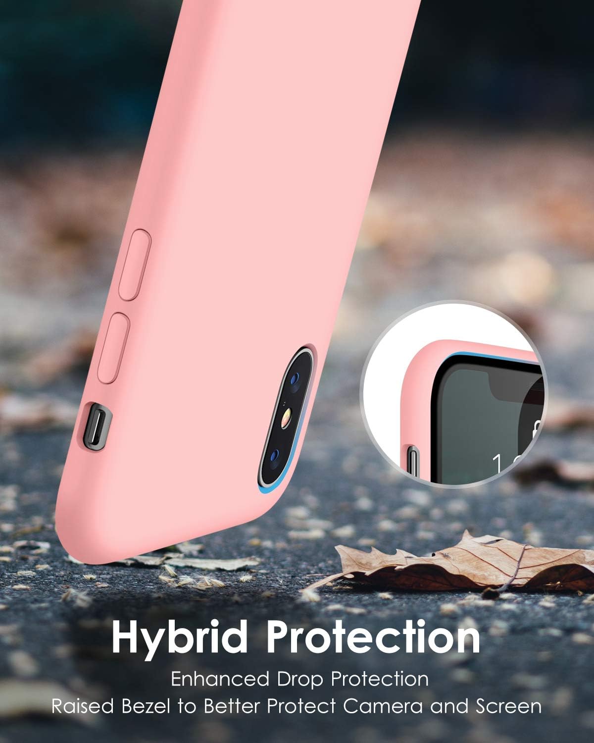 DTTO Compatible with iPhone Xs Max Case, 7 Colors Silicone Case [Romance Series] Slim Fit Cover with Hybrid Protection for iPhone 10s Max 6.5 Inch (2018 Released) - Crystal Pink
