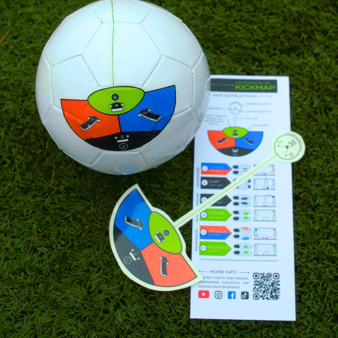 Soccer Training Decal - Master 6 Kicking Techniques with Ease | Removable, Durable, & Universal Fit Skill Levels