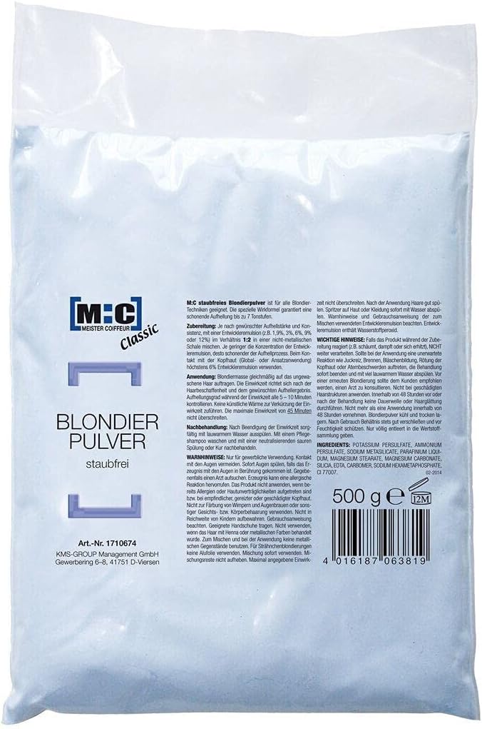 Blondering 500 g + Meister Coiffeur OXIDANT 6% – 1000 ml