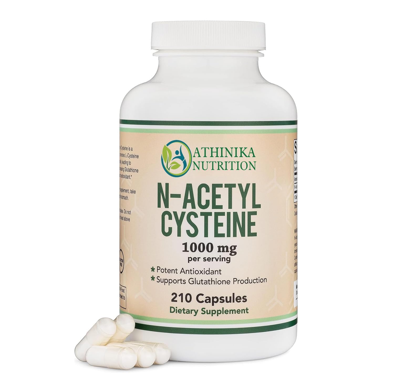 NAC Supplement N-Acetyl Cysteine (1,000mg Per Serving 500mg Per Cap, 210 Capsules) (Third Party Tested) with Odor Masking Technology to Boost Glutathione Levels-image-3