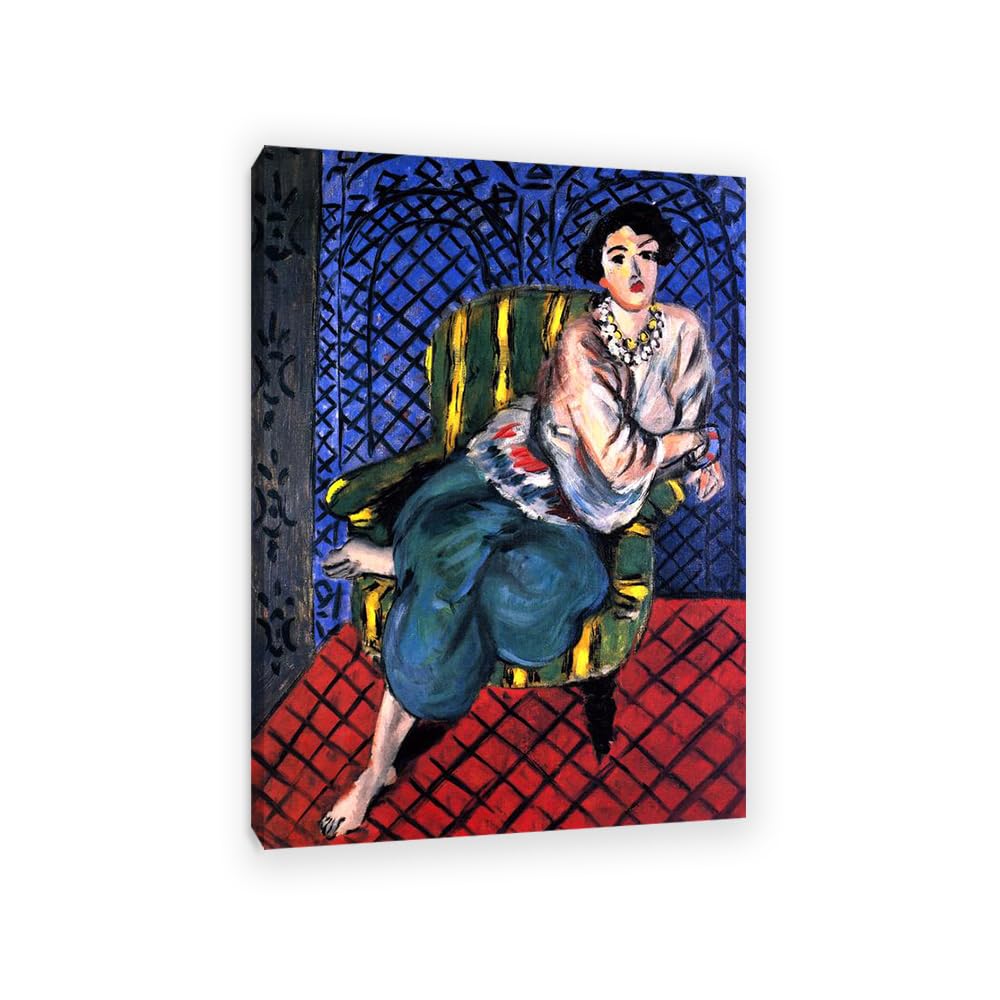 Mycggdgh Unframe Henri Matisse Painting Reproduction Seated Odalisque Left Leg Folded Famous Art Poster Henri Matisse Wall Decor For Bedroom Picture For Living Room Bathroom Office 85X60cm(33X24in) Frame