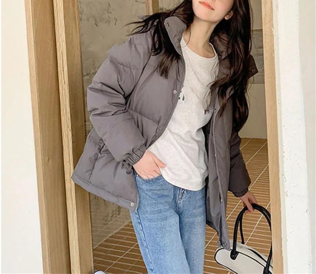 Women’s Goose Down Jacket Hooded Thick Warm Winter Coat Fashion Long Sleeve Casual Outerwear