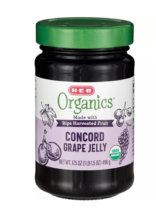 HEB Organics Mantequilla de Maní y Jalea (Cremosa y Uva) miniatura 2