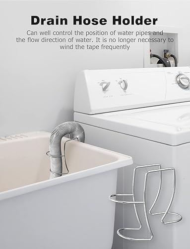 Miniatura 5 de Soporte de manguera de drenaje para lavadora gancho de manguera de drenaje ajustable 304 de acero inoxidable para manguera de guía de manguera de