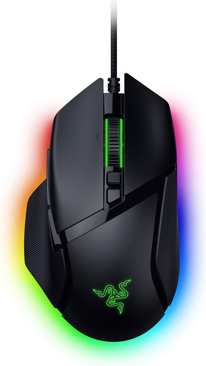 Razer Basilisk V3 35K Wired Ergonomic Gaming Mouse : HyperScroll Tilt Wheel - 35K DPI Optical Sensor Gen 2-13 Customizable Controls - Chroma RGB - Optical Switches Gen 3 - Speedflex Cable : Electronics
