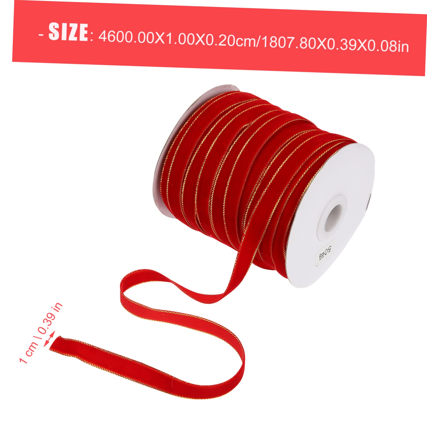 VILLCASE 4 Rollen Samtgürtel seidenband ribbon weihnachtsgeschenke für stoffbänder tannenbaum fertig geschmückt Geschenkband weihnachtsbanddekoration Weihnachtsbogenband rotes Velourband