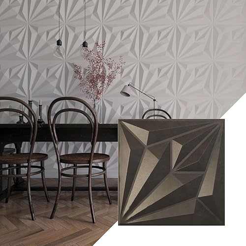 Ekena Millwork 19 58 pulgadas de ancho x 19 58 pulgadas de alto, diamante EnduraWall decorativo 3D, acero desgastado (cubre 2.67 pies cuadrados