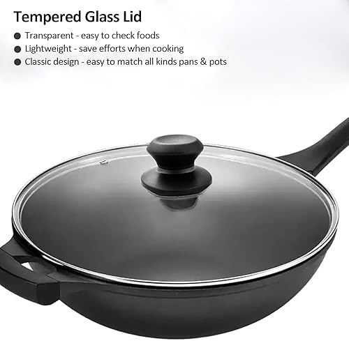 Miniatura 2 de Tapa de vidrio para sartén de 12 pulgadas, tapa de repuesto templado para utensilios de cocina de 12 pulgadas, sartenes, sartenes y ollas de acero