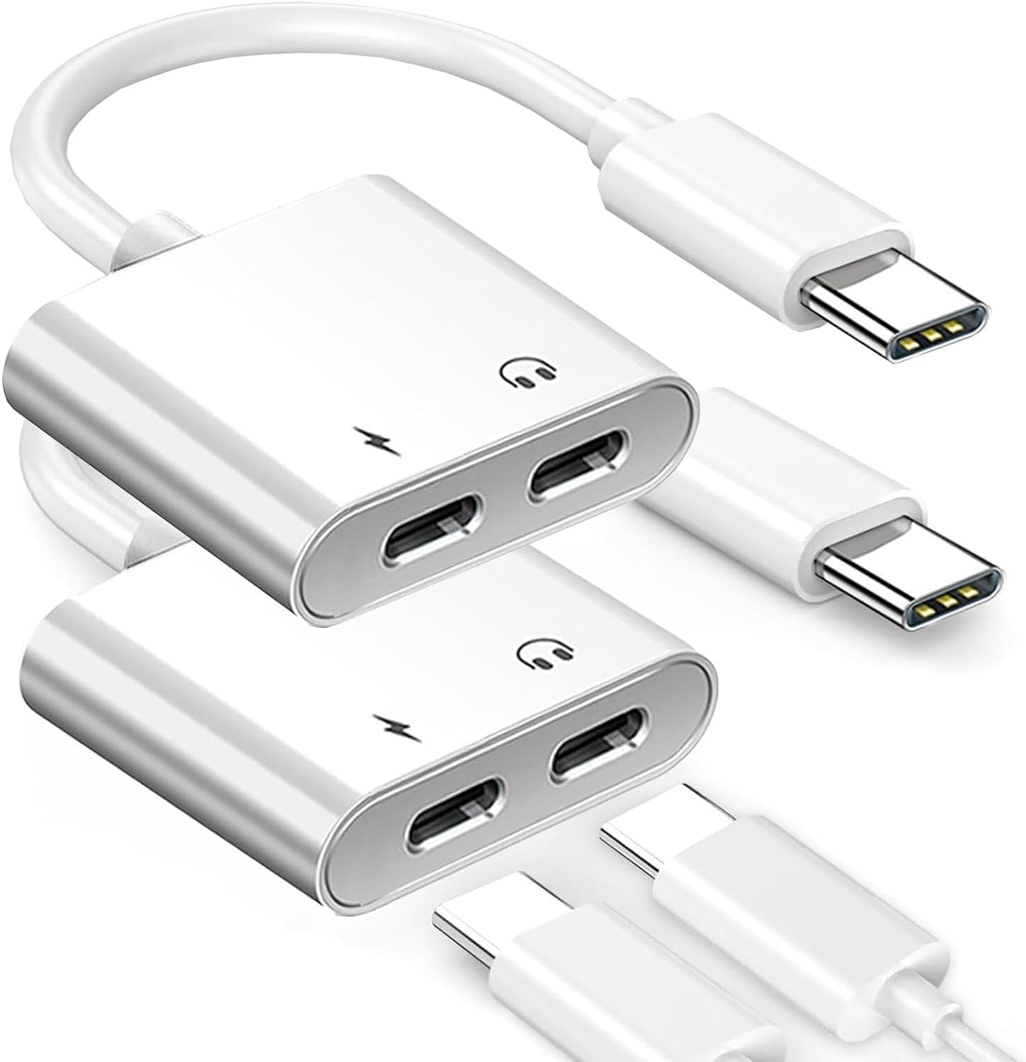 esbeecables 2 in 1 USB C Headphone and Charging Adapter, USB-C Audio + Charging Adapter, Compatible with iPhone 15/16 Pro, iPad Pro, Galaxy, Note