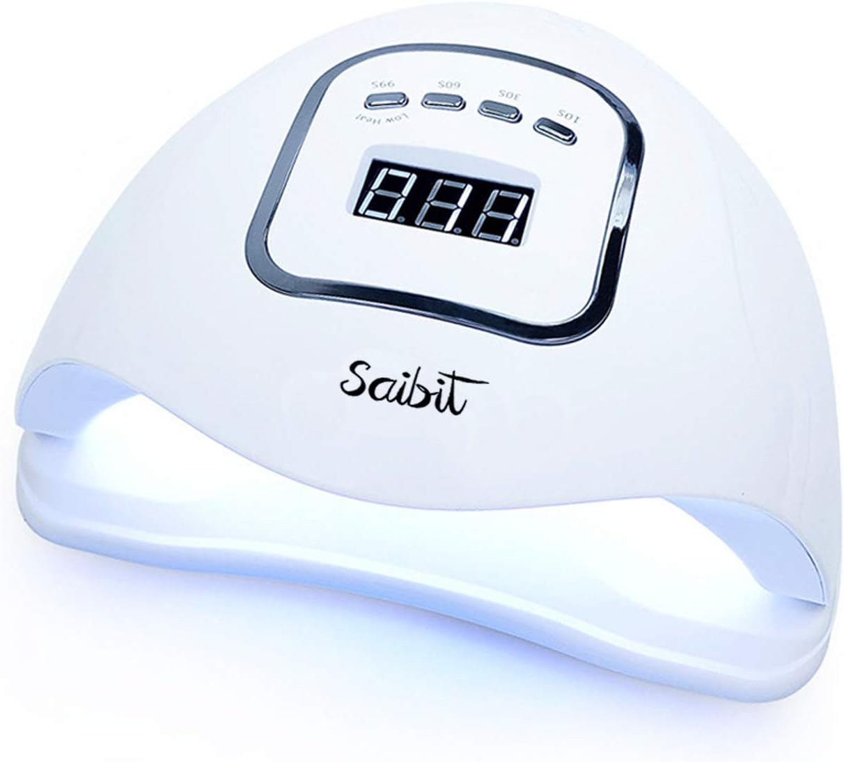 Nail Dryer, Saibit Professional 120W UV Lamp LED Nail Dryer Fast Curing Lamp for Gel Nail Polish and Toe Nail Curing with Automatic Sensor (White) (Oval) (White)
