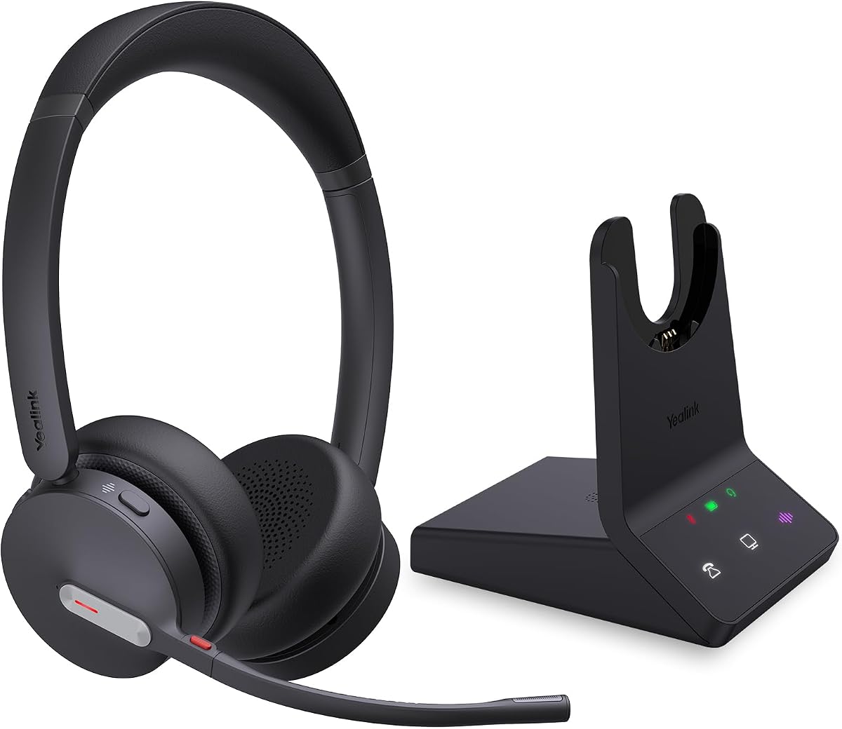 Yealink WH64 Dual UC DECT Bluetooth Wireless Headset for Phone PC Cellphone | Zoom Certified Stereo Headphones, 606ft Long Range, 3X Noise Canceling Mic, 32H Talk Time, Mute Botton for Office Call Center