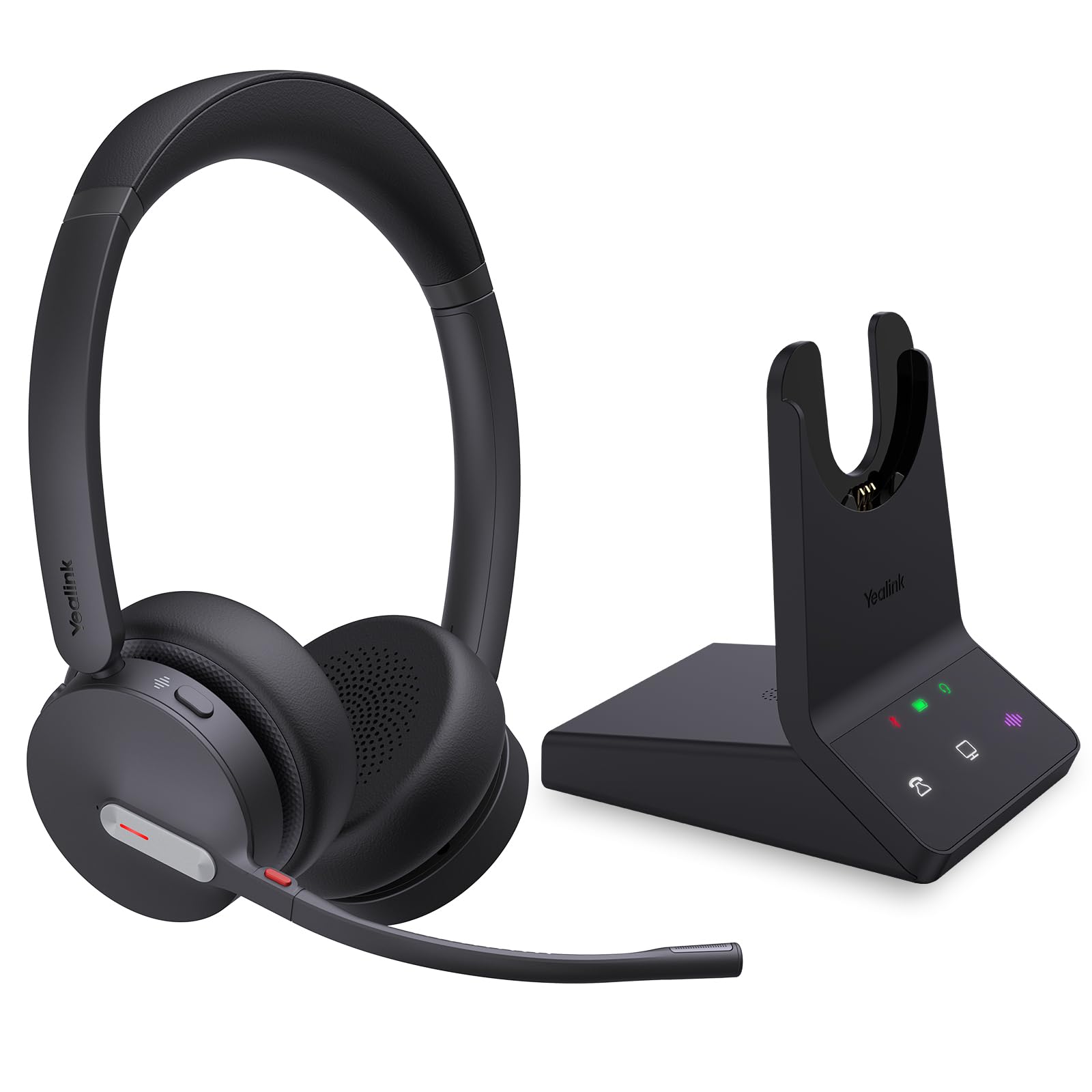 Yealink WH64 Dual UC DECT & Bluetooth Wireless Headset, 606ft Range,Zoom Certified, On Ear Work Headphones with 3X Noise Cancelling Mic, 32 Talk Time,