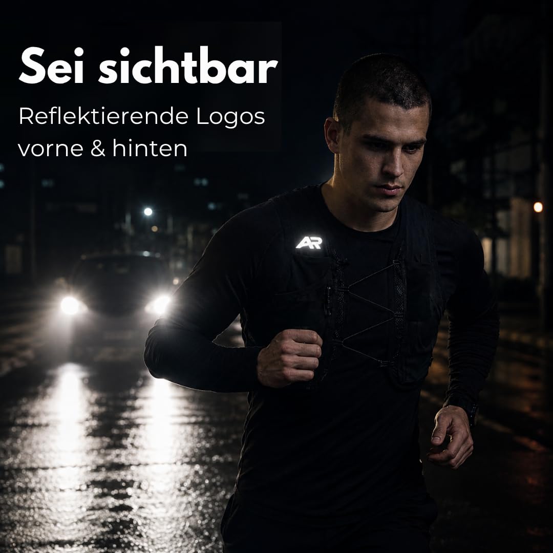 AeroRun® Laufweste für Damen & Herren Ultraleicht mit Trinkflasche | verstellbare Trinkweste 500 ml | Laufrucksack & Trinkrucksack zum Laufen | Running Vest Joggen & Trailrunning