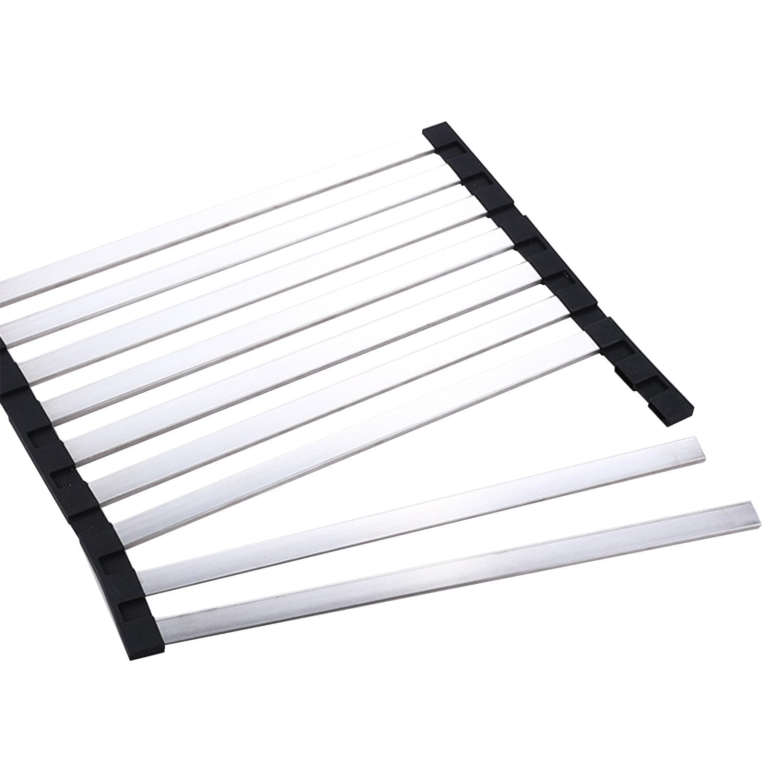 Escurreplatos plegable ajustable que ahorra espacio sobre el fregadero, tapete de drenaje para cocina, fácil de limpiar, para secar platos, ollas, tazas, platos y platos de cocina