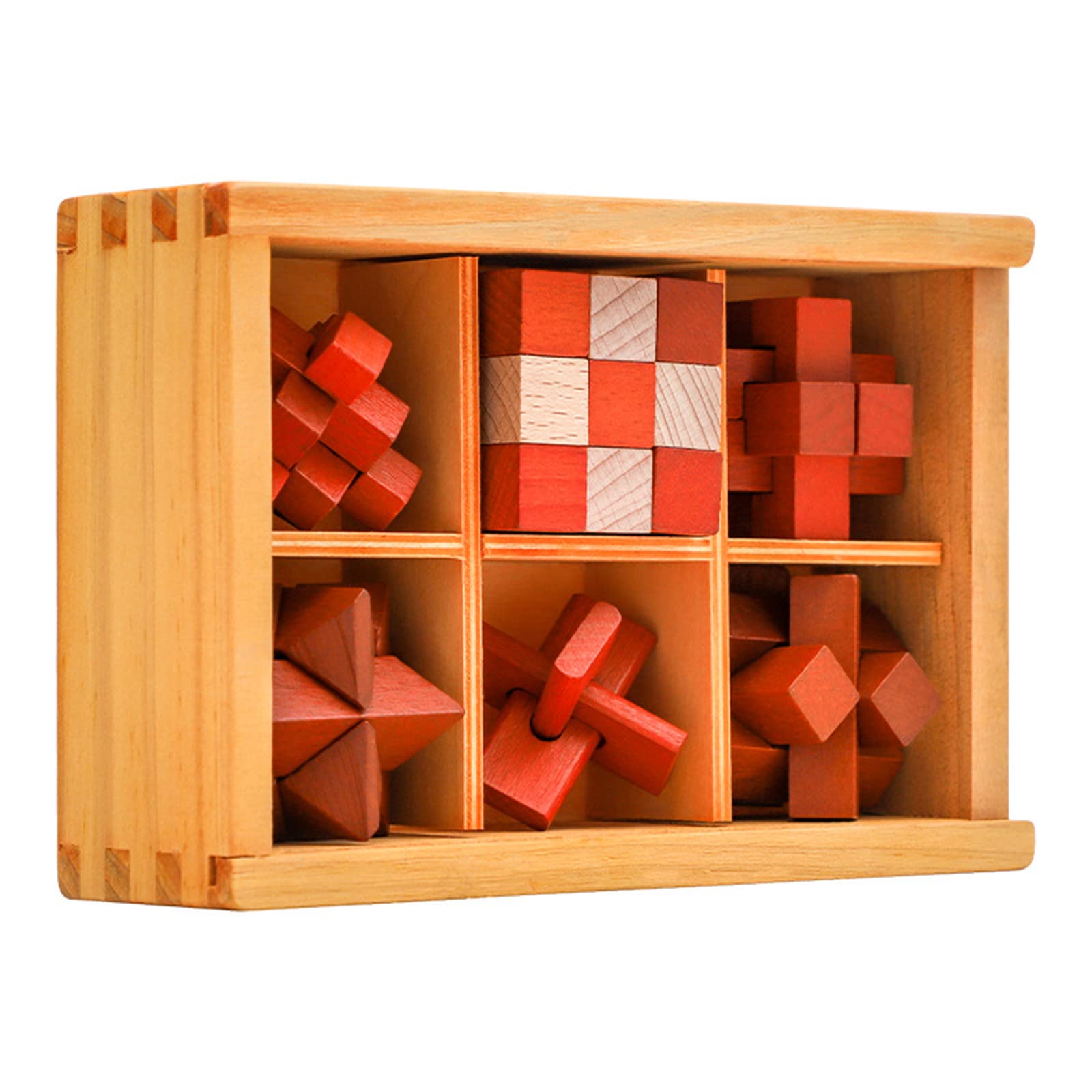 Rompecabezas 3D de Madera del Enigma Juego Puzle, IQ Juguete Educativo, Rompecabezas de lógica, Prueba de Inteligencia, Rompecabezas 3D entrelazados, para niños y Adultos