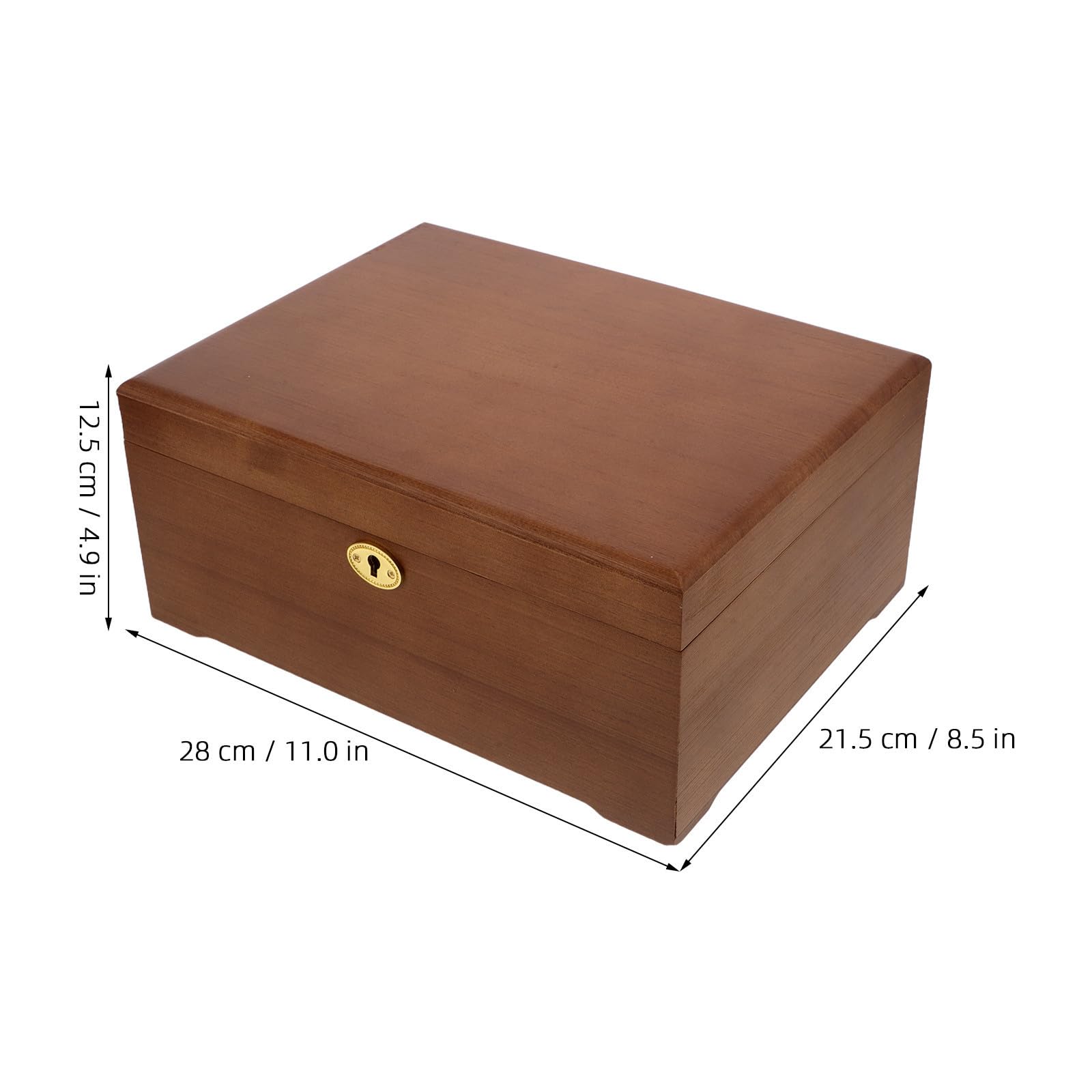 ABOOFAN Caja de Madera Decorativa con Tapa Abatible y Llave, Estilo