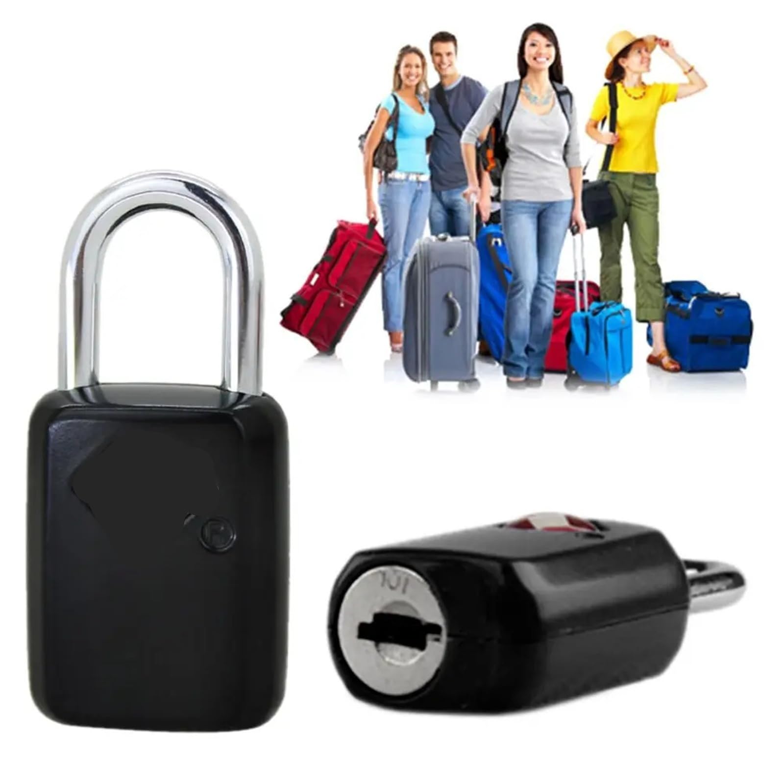 Cadenas avec clés, portable, for valise, sac à dos, cadenas en alliage de zinc noir, 1 pièce(B)