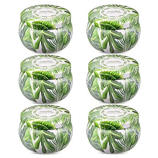 Citronella Candles Outdoor Indoor 6 Pack 26oz Scented Candles with Pure Citronella Essential Oil and Natural Soy Wax Long Lasting Burning for Home Gardon Patio Balcony