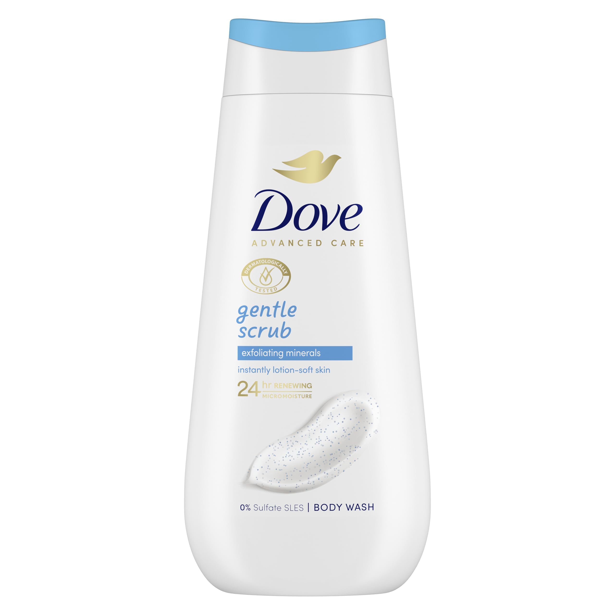 Dove Advanced Care Gentle Scrub Body Wash Body Cleanser Shower Gel with exfoliating Minerals for Instantly Lotion-Soft Skin 225 ml